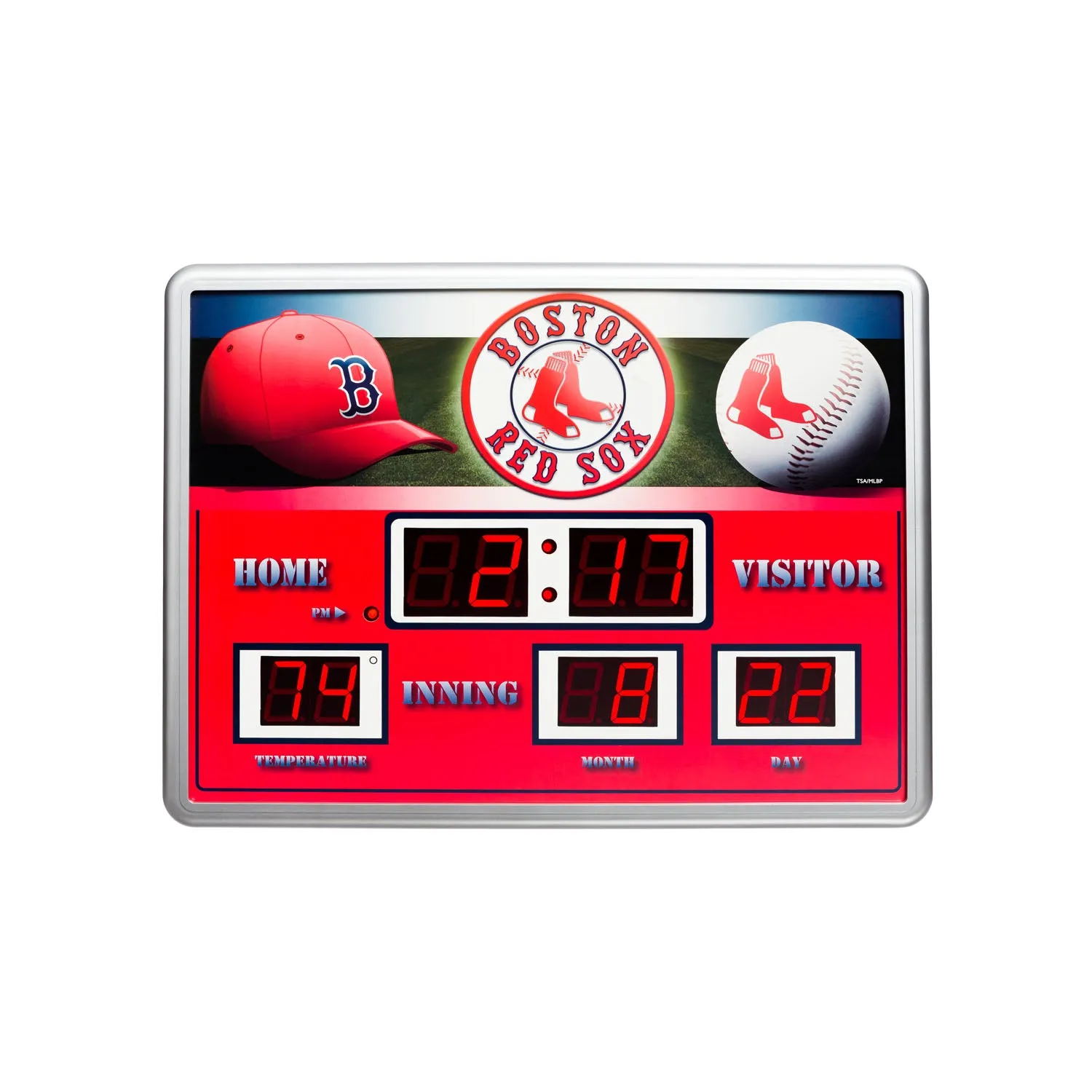 14"x19" ScoreBoard/Clock/Therm -Boston Red Sox,0127707b