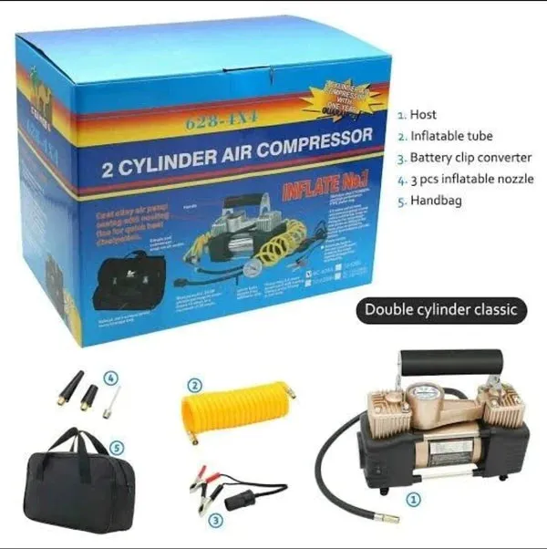 2-Cylinder Air Compressor Tyre Inflator