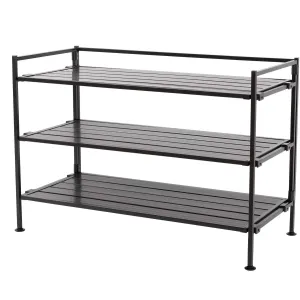 3-Tier Metal Foldable Stackable Shoe Rack