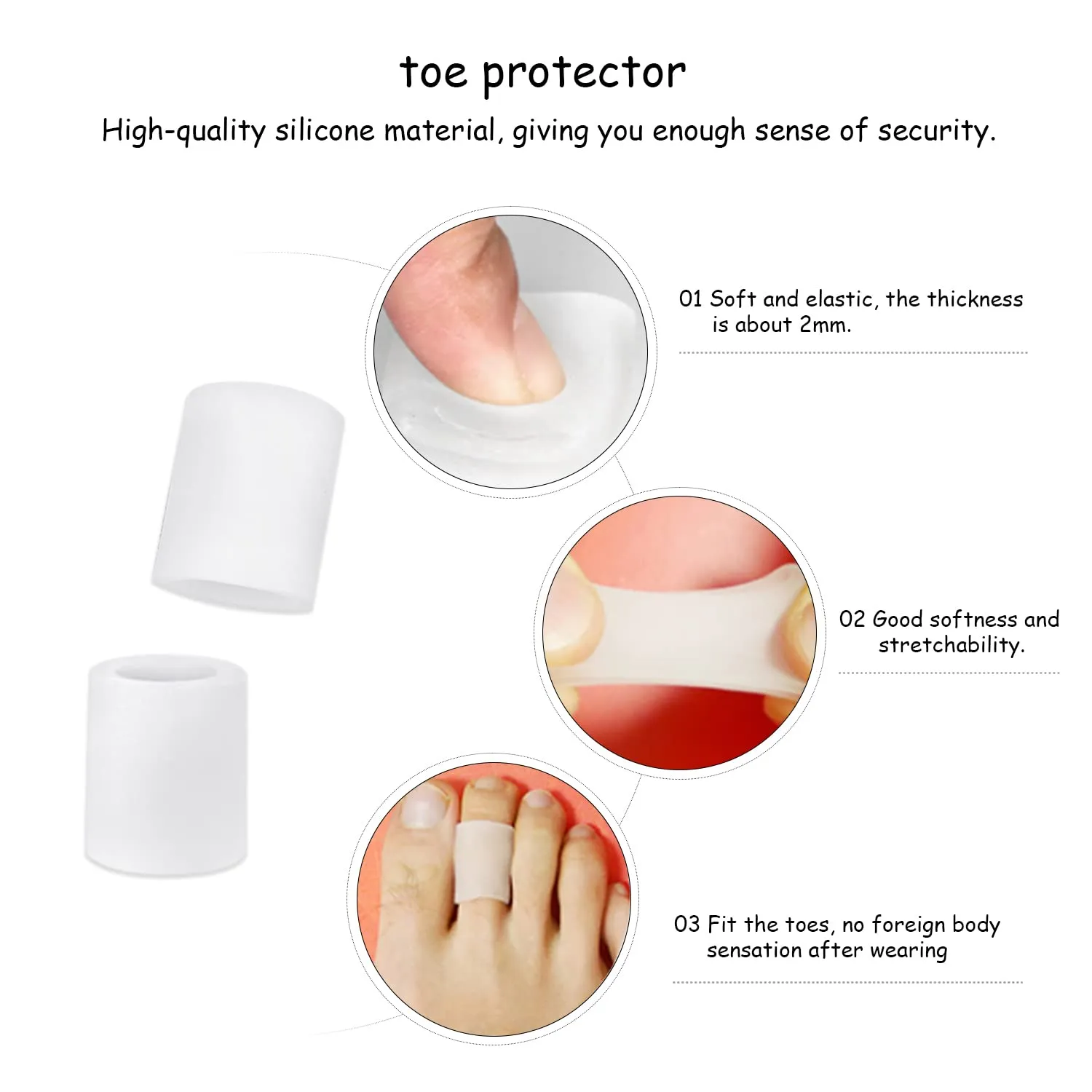 30pcs Silicone Toe Protectors, 24pcs Toe Protective Sleeve Separator,6pcs Bunion Protective Cover Separator,Prevent Calluses etc.