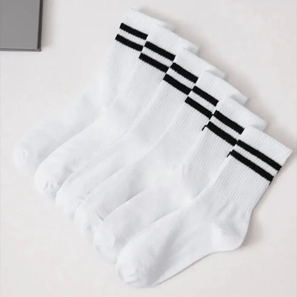 6 Pairs  Mid-Tube Socks Solid Colour Breathable Comfortable Socks