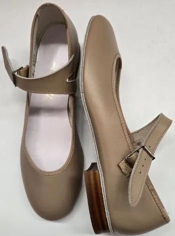 .75" Jeremie -- Flat Heel Ballroom Shoe -- Tan