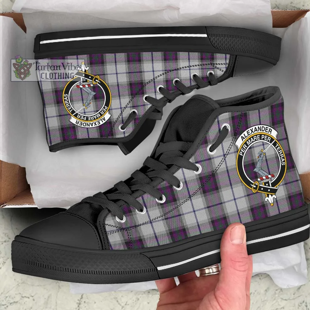 Alexander of Menstry Dress Tartan High Top Shoes with Family Crest