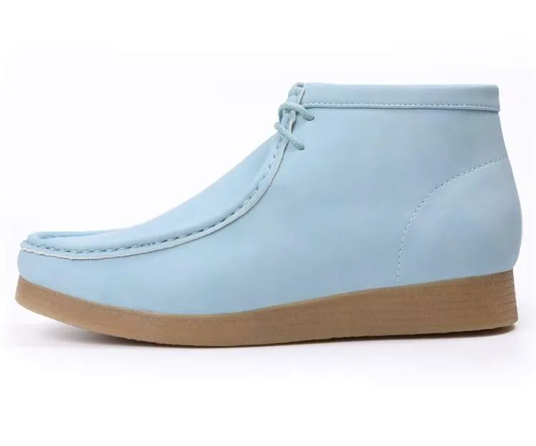 Amali Wallabee Boot Style Men's Sky Blue Suede High Top Shoes