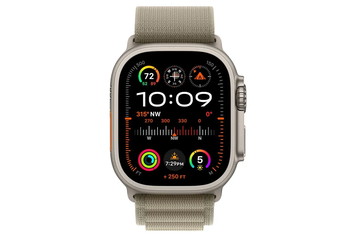 Apple Watch Ultra 2 | 49mm | Titanium Olive Alpine Loop | Medium