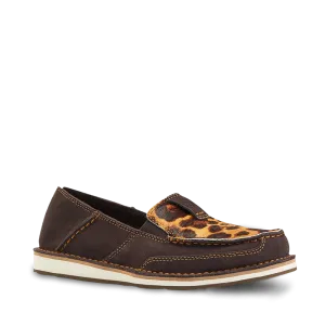 Ariat Ladies Chocolate Suede & Leopard Hair On Cruiser Shoe 10038413