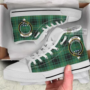 Arthur Ancient Tartan High Top Shoes with Family Crest