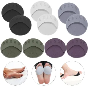 ASTER Honeycomb Fabric Metatarsal Pads 5 Pairs Soft Ball of Foot Cushion Pads Reusable Forefoot Pads for Women Men Prevention Pain Relief