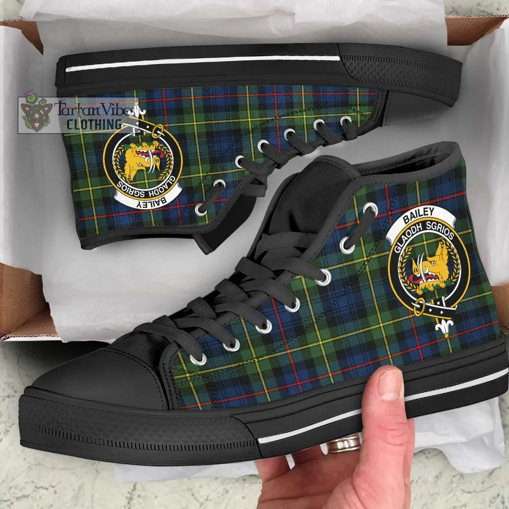 Bailey Modern Tartan High Top Shoes with Family Crest