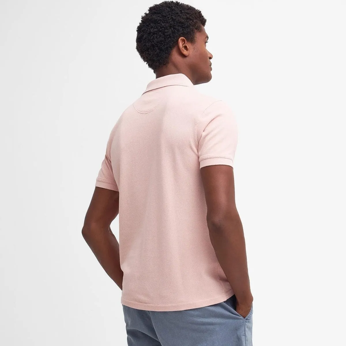 Barbour Men's Sports Polo in Pink Mist