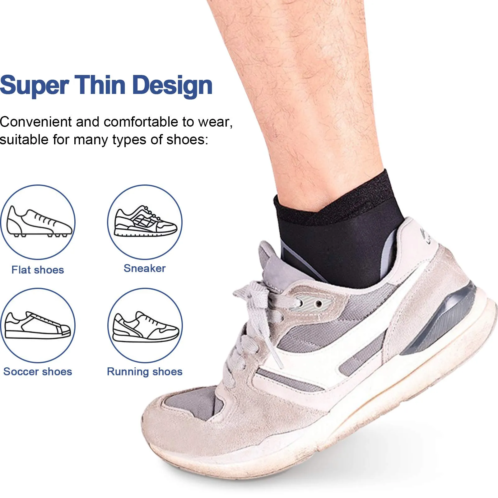 Beister 1 Pair Ankle Support Breathable Neoprene Compression Ankle Brace for Men and Women, Elastic Sprain Foot Sleeve for Sports Protect, Arthritis, Plantar Fasciitis, Achilles tendonitis, Recovery Black Large (Pack of 2)