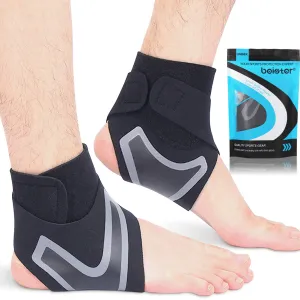 Beister 1 Pair Ankle Support Breathable Neoprene Compression Ankle Brace for Men and Women, Elastic Sprain Foot Sleeve for Sports Protect, Arthritis, Plantar Fasciitis, Achilles tendonitis, Recovery Black Small (Pack of 2)