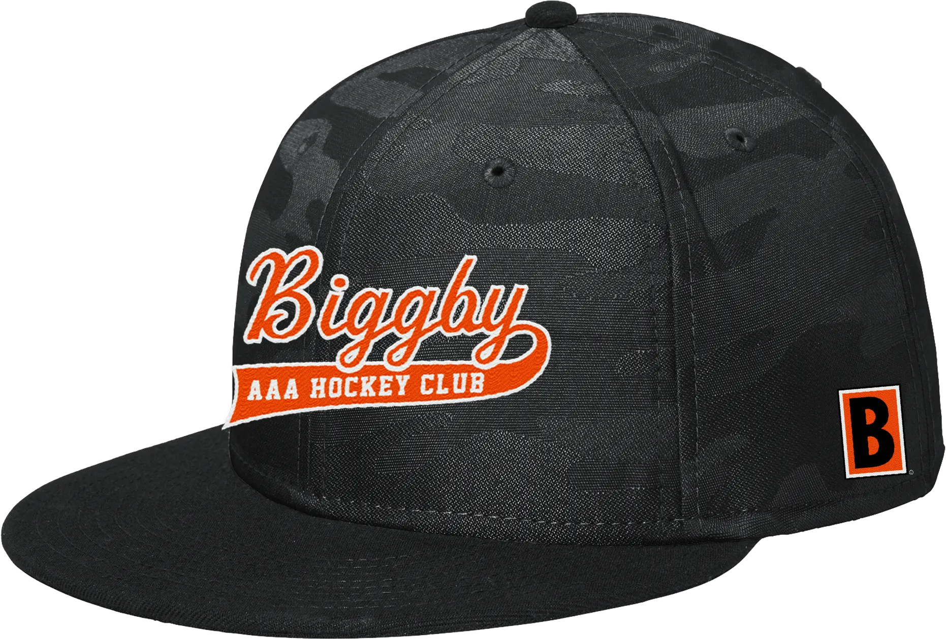 Biggby Coffee AAA New Era Camo Flat Bill Snapback Cap