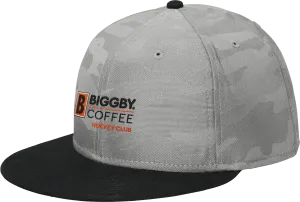 Biggby Coffee Hockey Club New Era Camo Flat Bill Snapback Cap