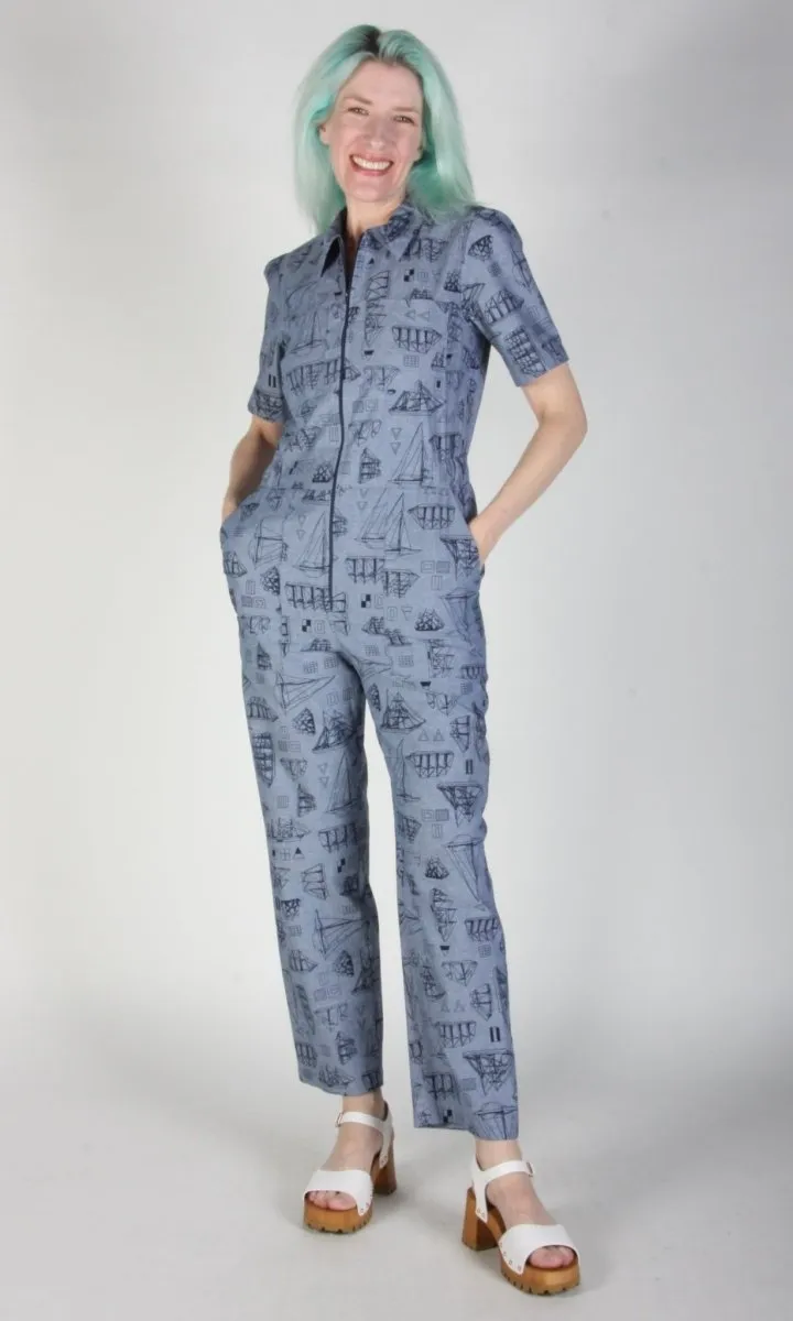 Birds of North America Twillick Jumpsuit - Nautical Chambray (Online Exclusive)