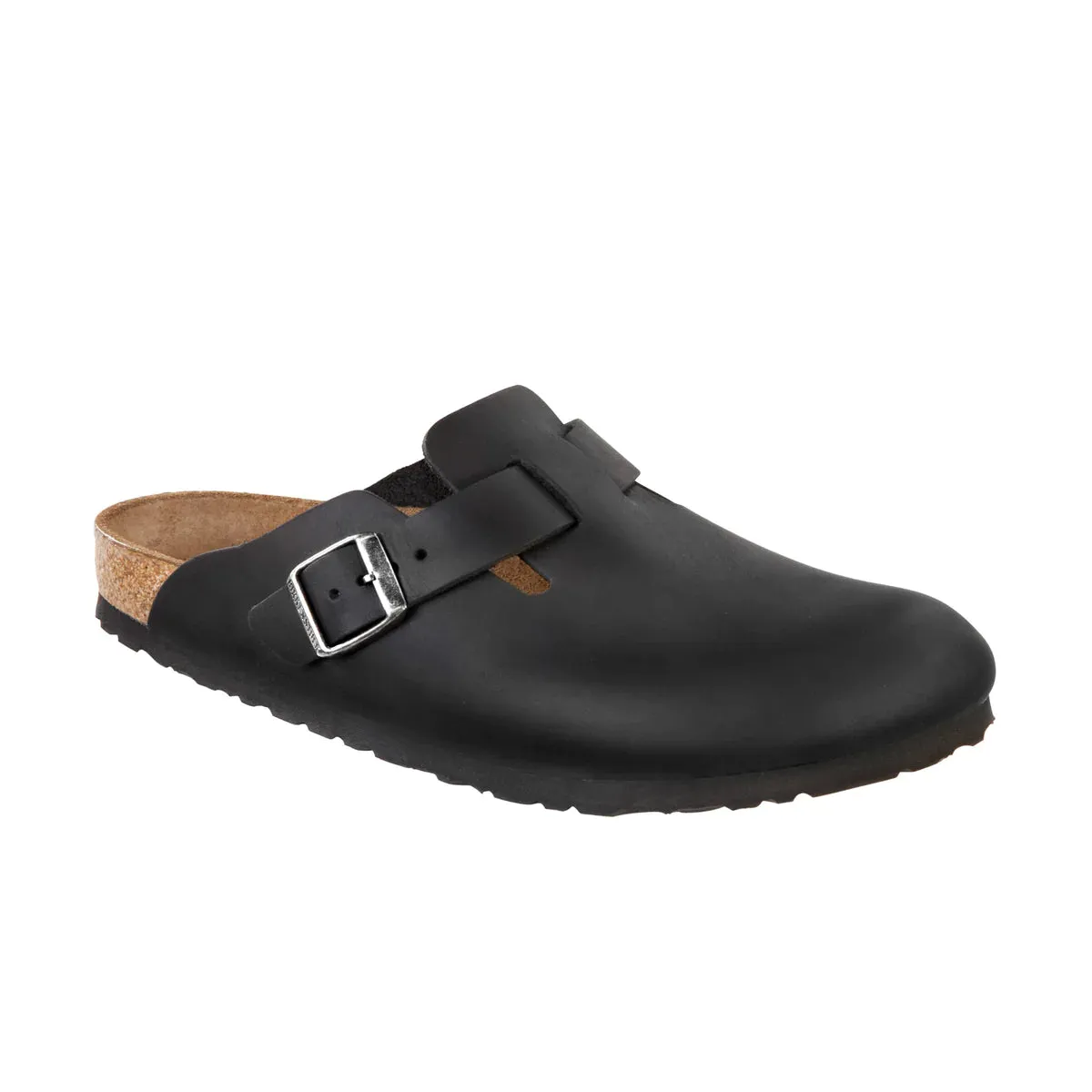 Birkenstock Boston Oiled Leather/Suede Sandal (Unisex) Black 059461