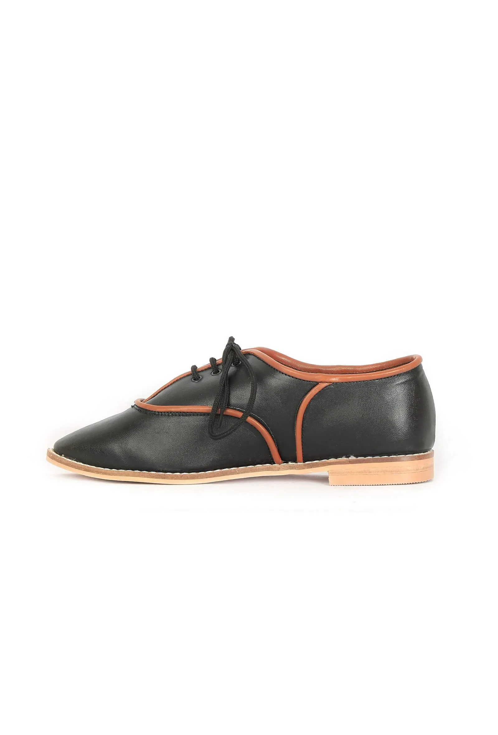 Black Color Block Oxford Shoes