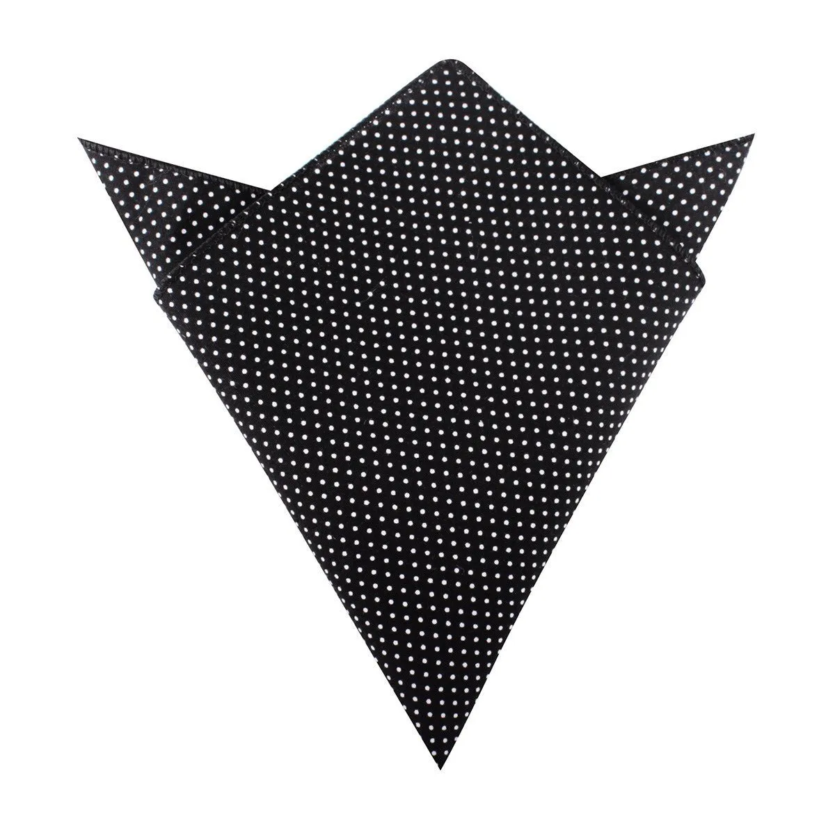 Black Cotton with White Mini Polka Dots Pocket Square