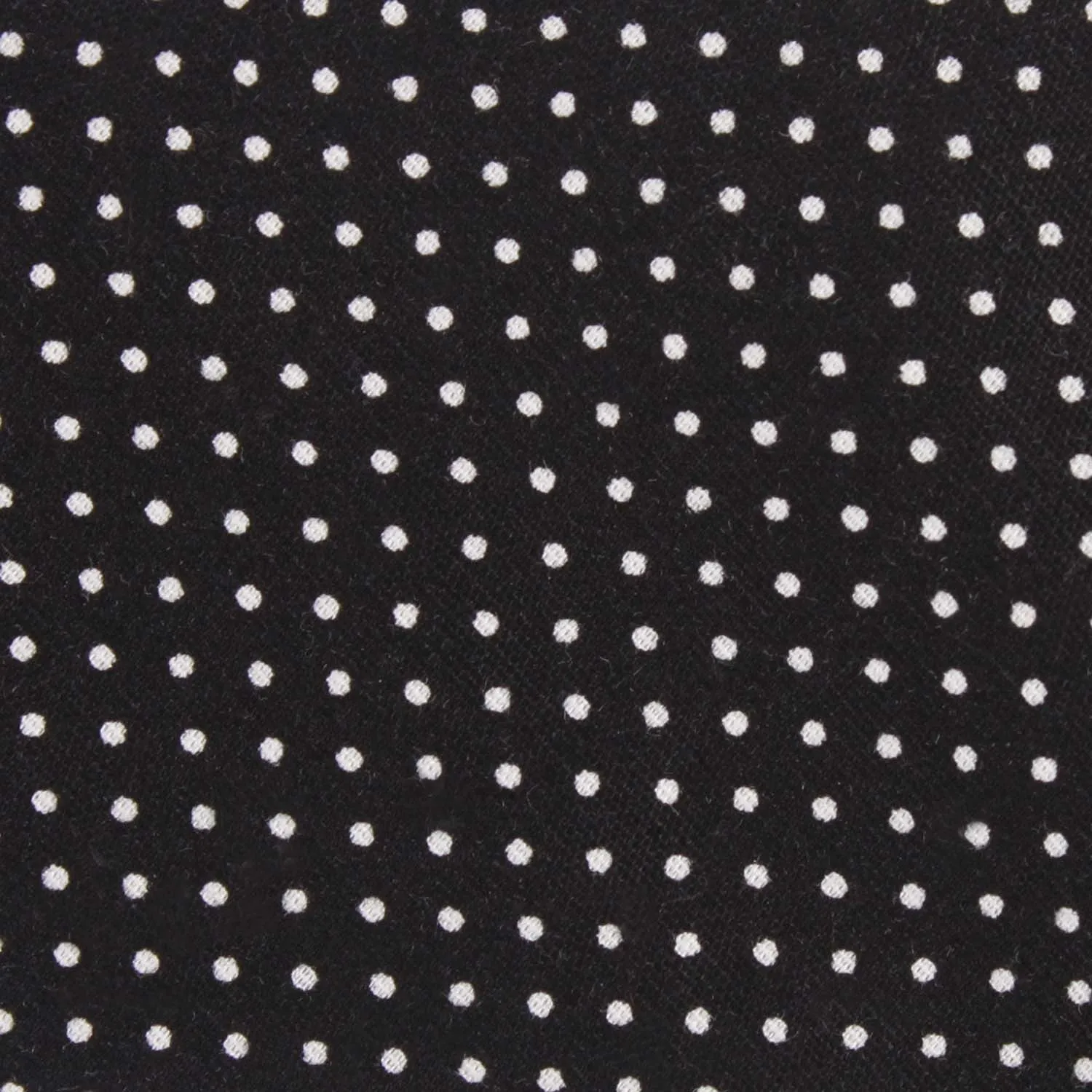 Black Cotton with White Mini Polka Dots Skinny Tie