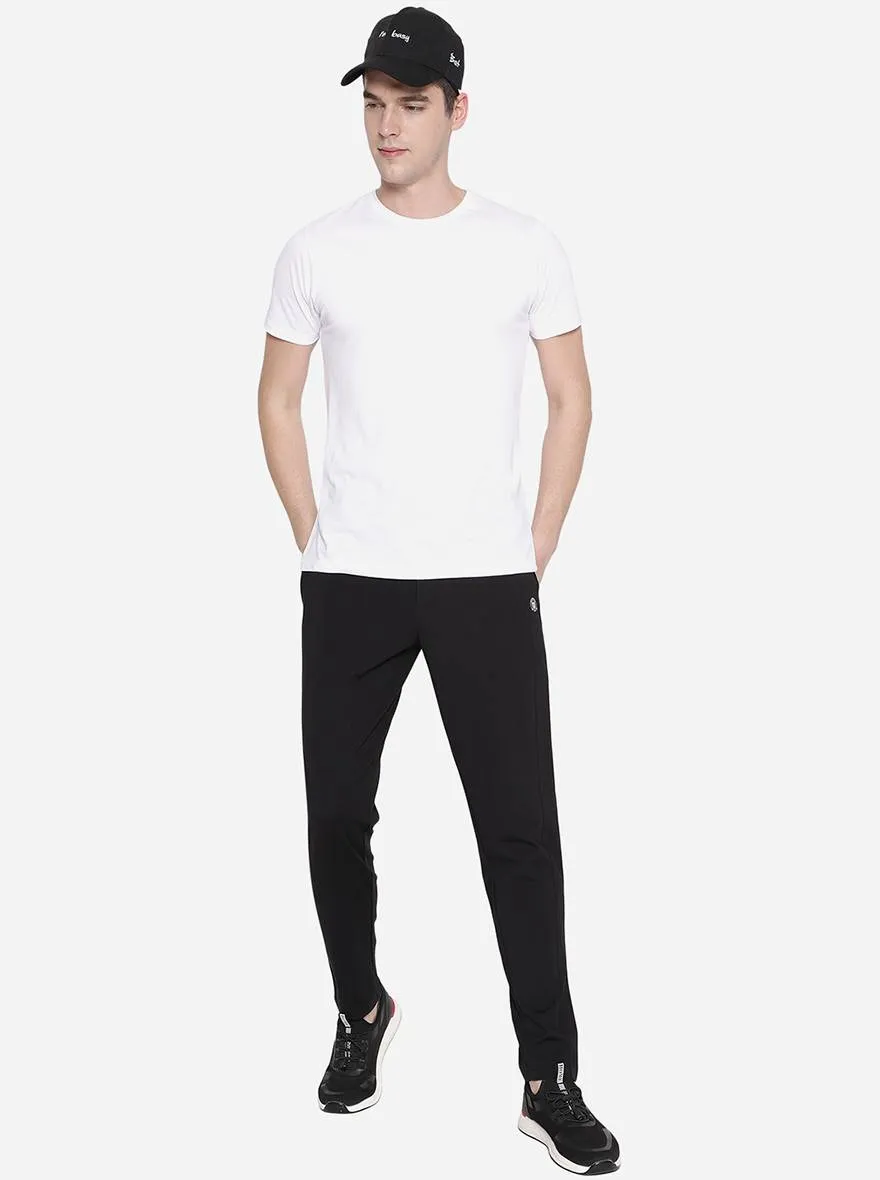 Black Solid Slim Fit Track Pant | JadeBlue