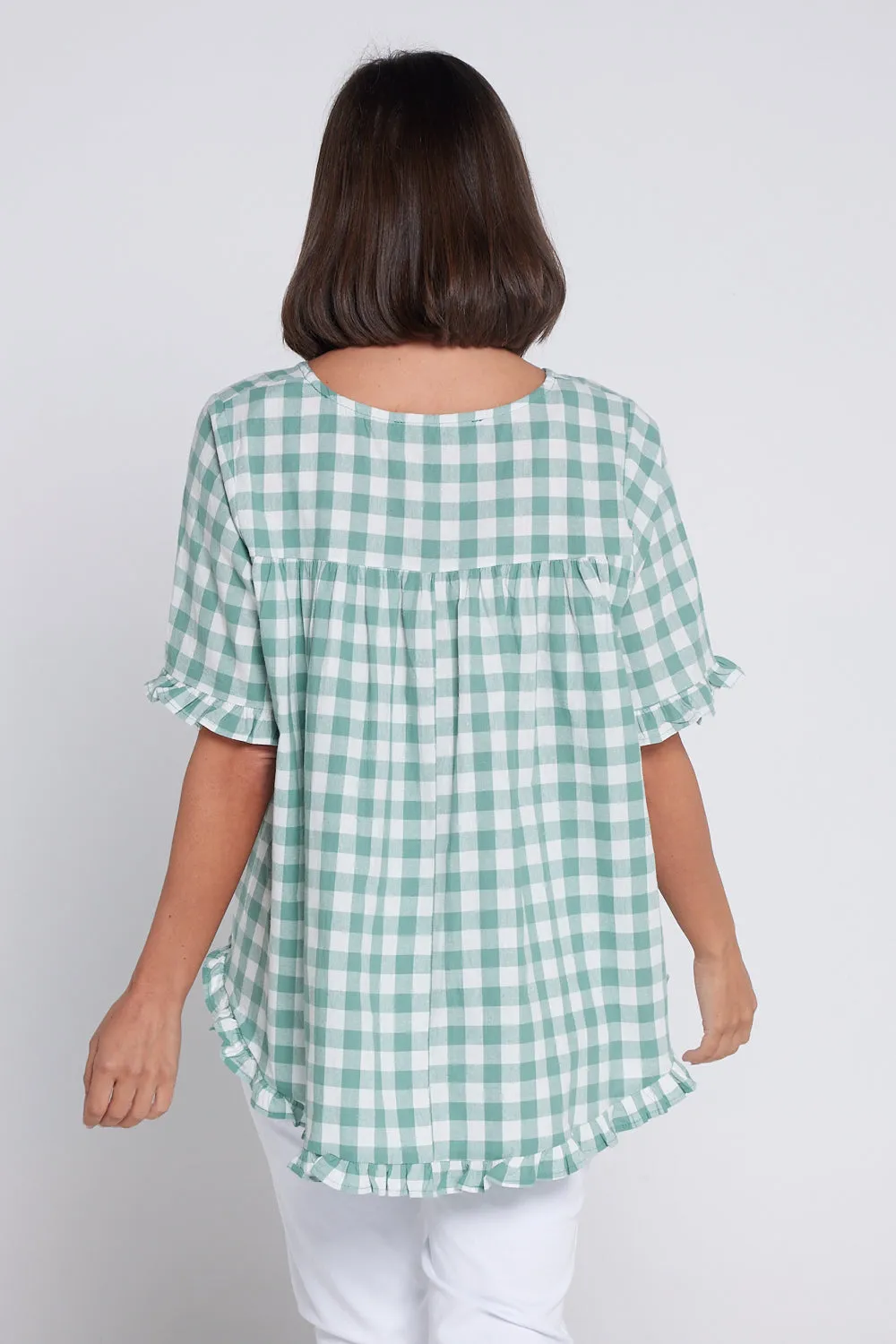 Blossom Top - Mint Green Gingham