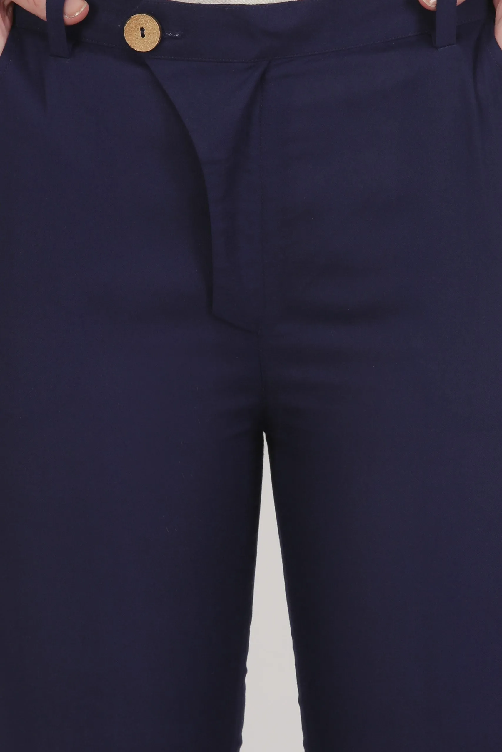 Blue Formal Trouser for Women