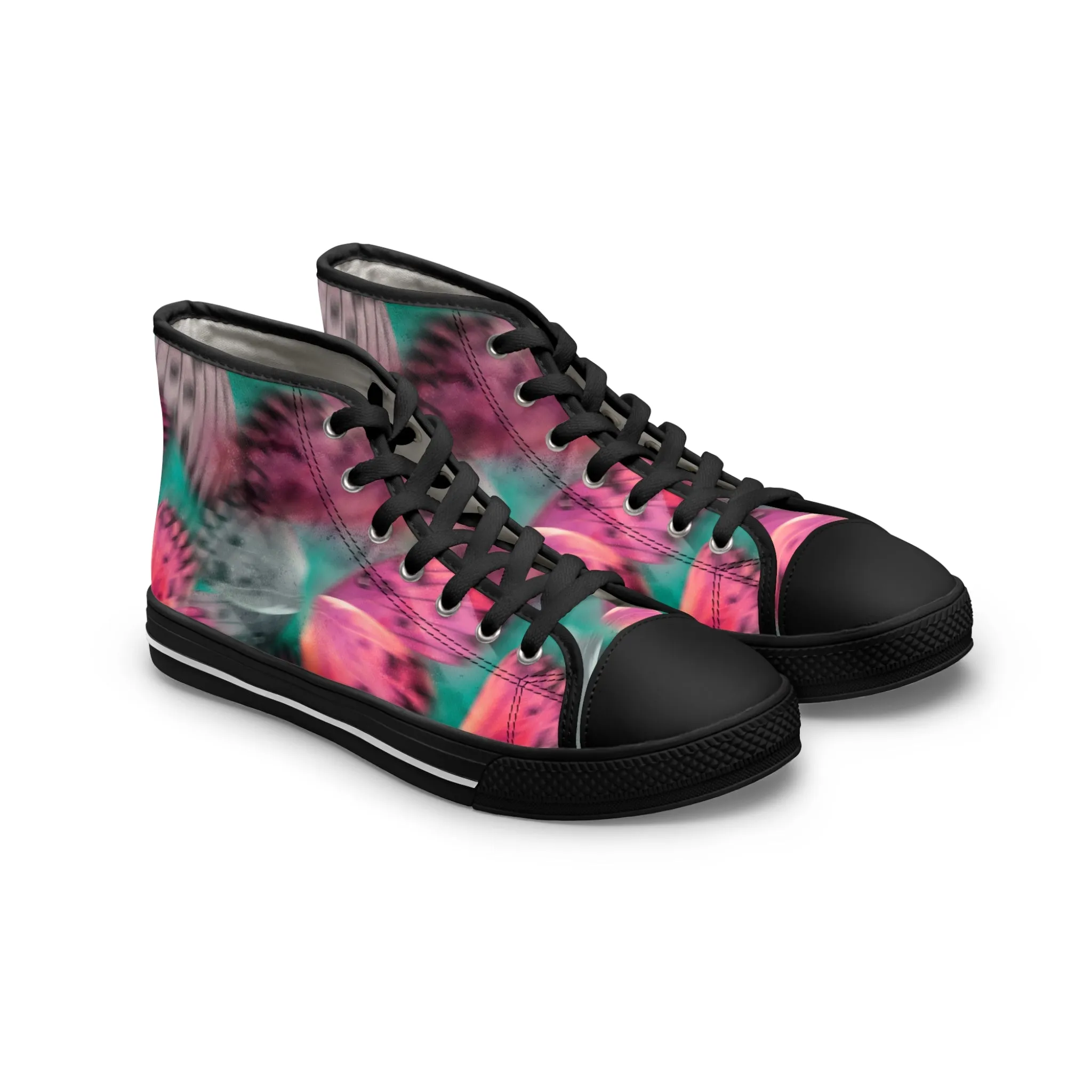 Blurred Pink Butterflies Women's High Top Sneakers