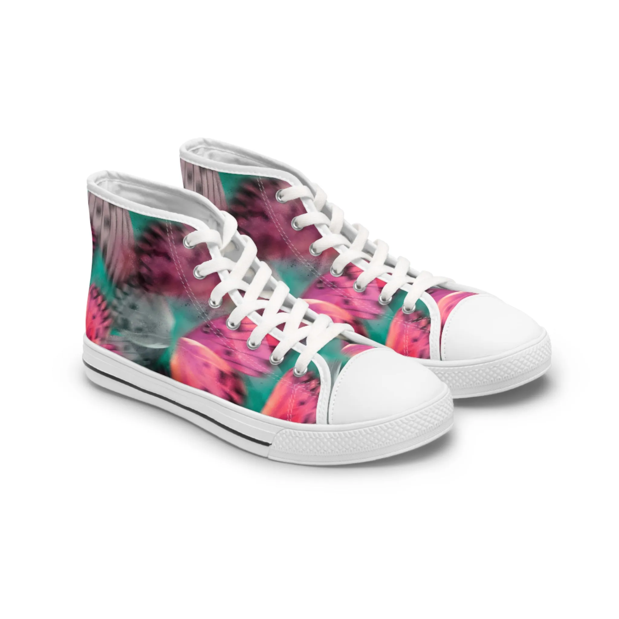 Blurred Pink Butterflies Women's High Top Sneakers