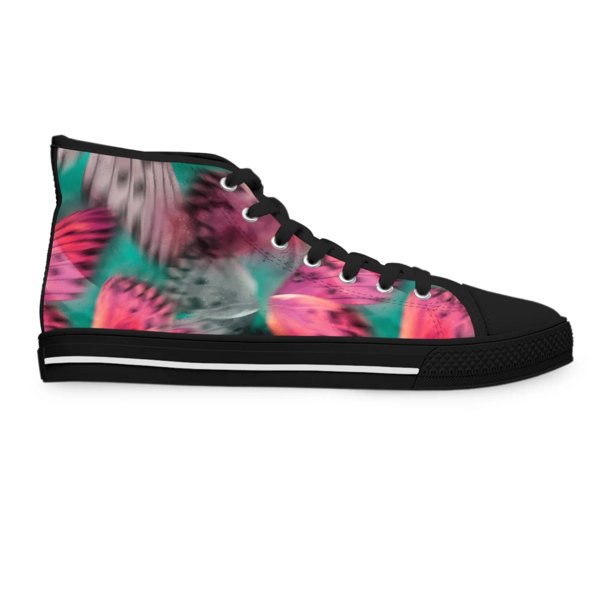 Blurred Pink Butterflies Women's High Top Sneakers