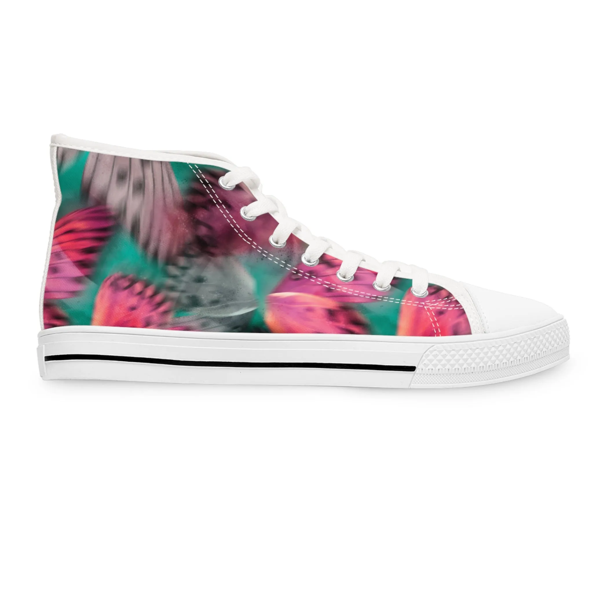 Blurred Pink Butterflies Women's High Top Sneakers