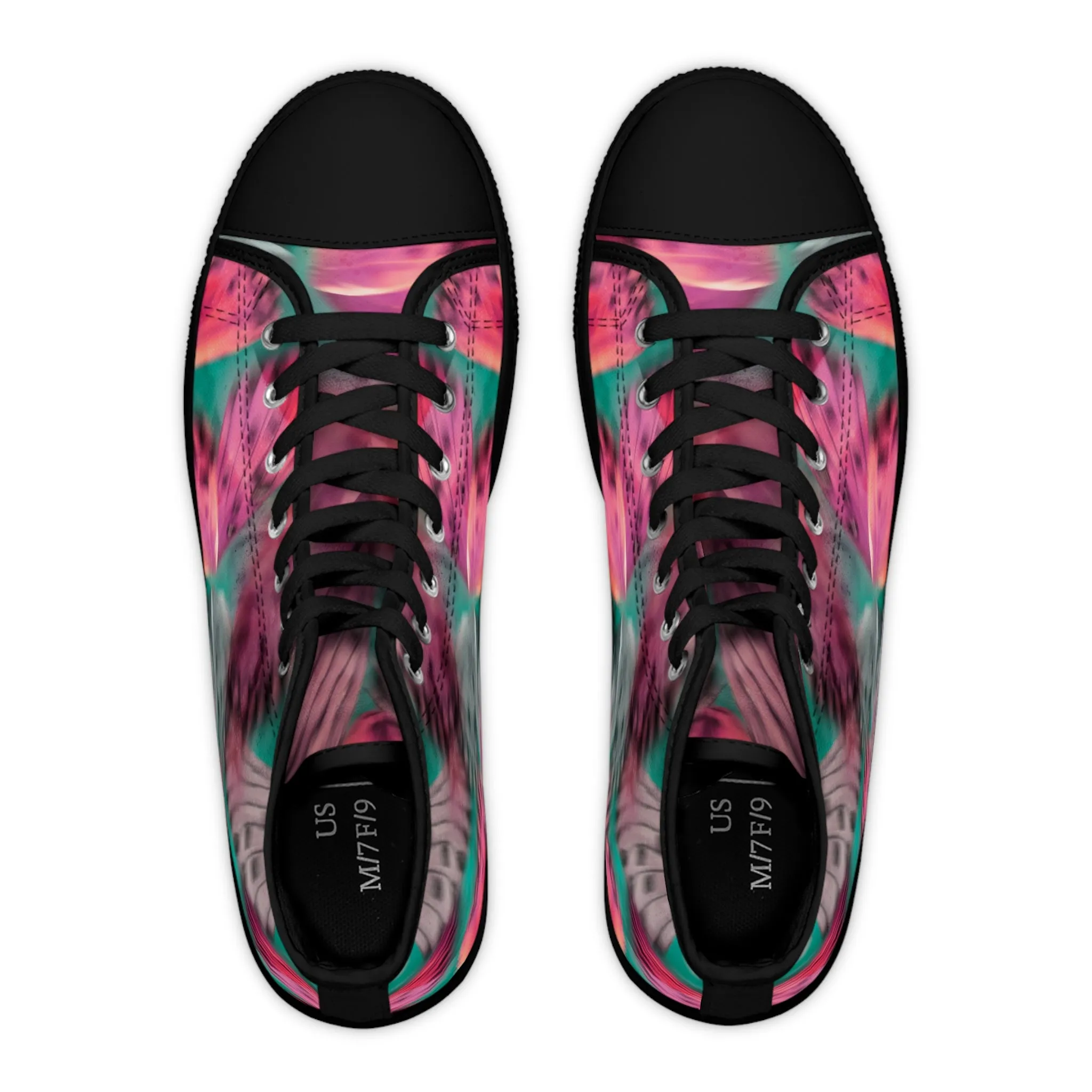 Blurred Pink Butterflies Women's High Top Sneakers