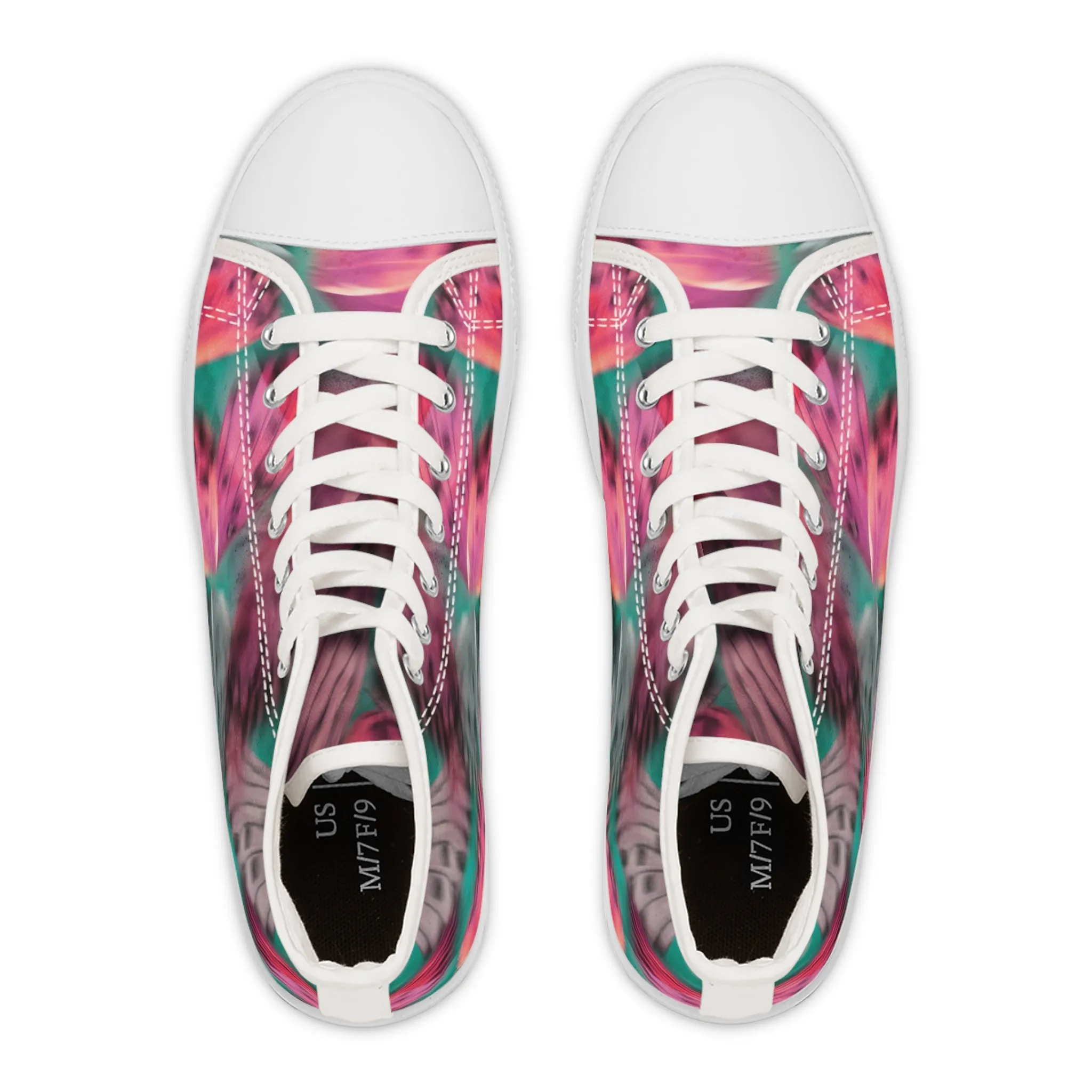 Blurred Pink Butterflies Women's High Top Sneakers