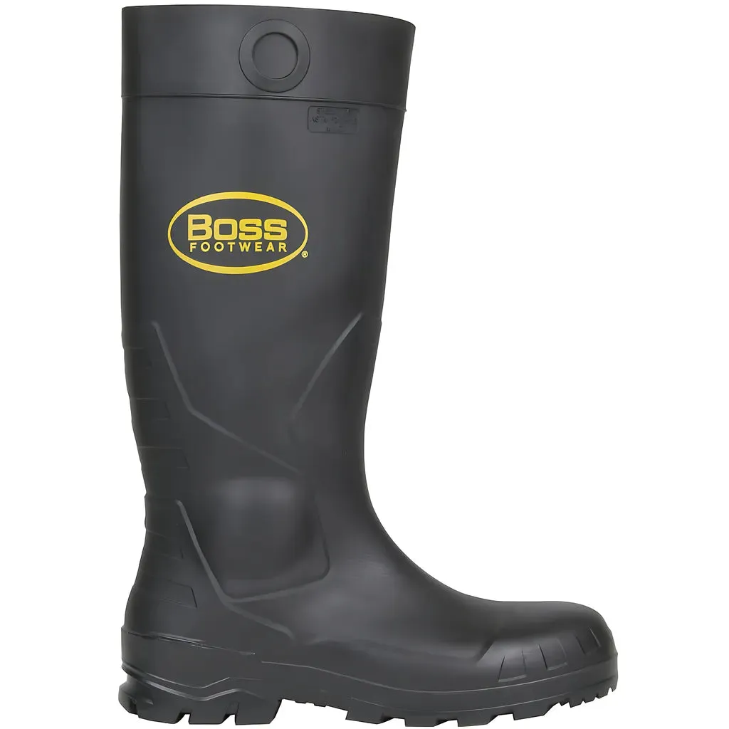 Boss 380-800/10 16" Black PVC Plain Toe Boot