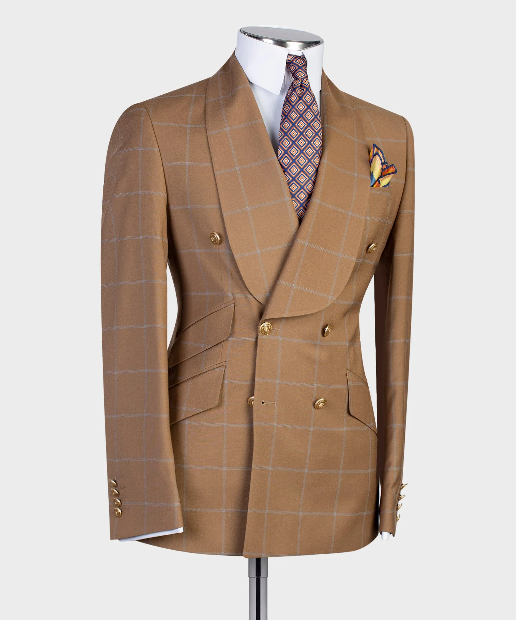 Brown 3 Piece Suit For Men