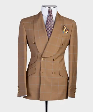 Brown 3 Piece Suit For Men