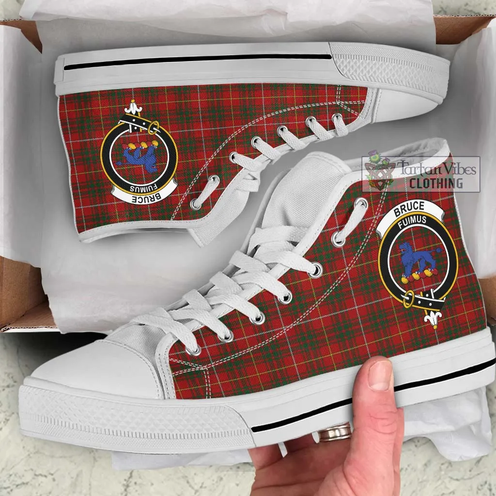 Bruce Tartan High Top Shoes with Family Crest