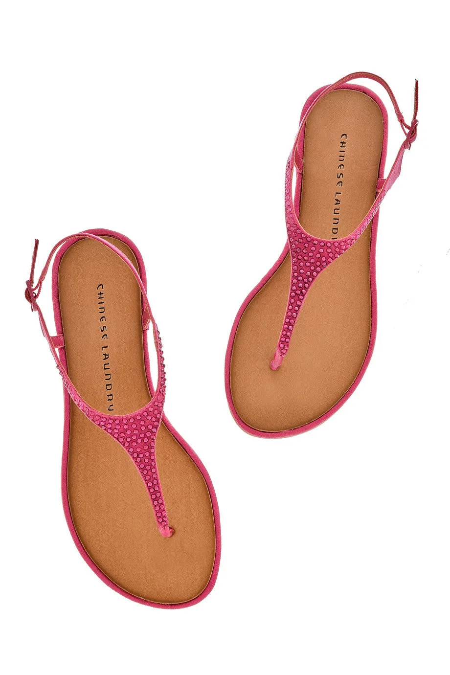 CHINESE LAUNDRY GAME SHOW Fuchsia Crystal T-bar Sandals