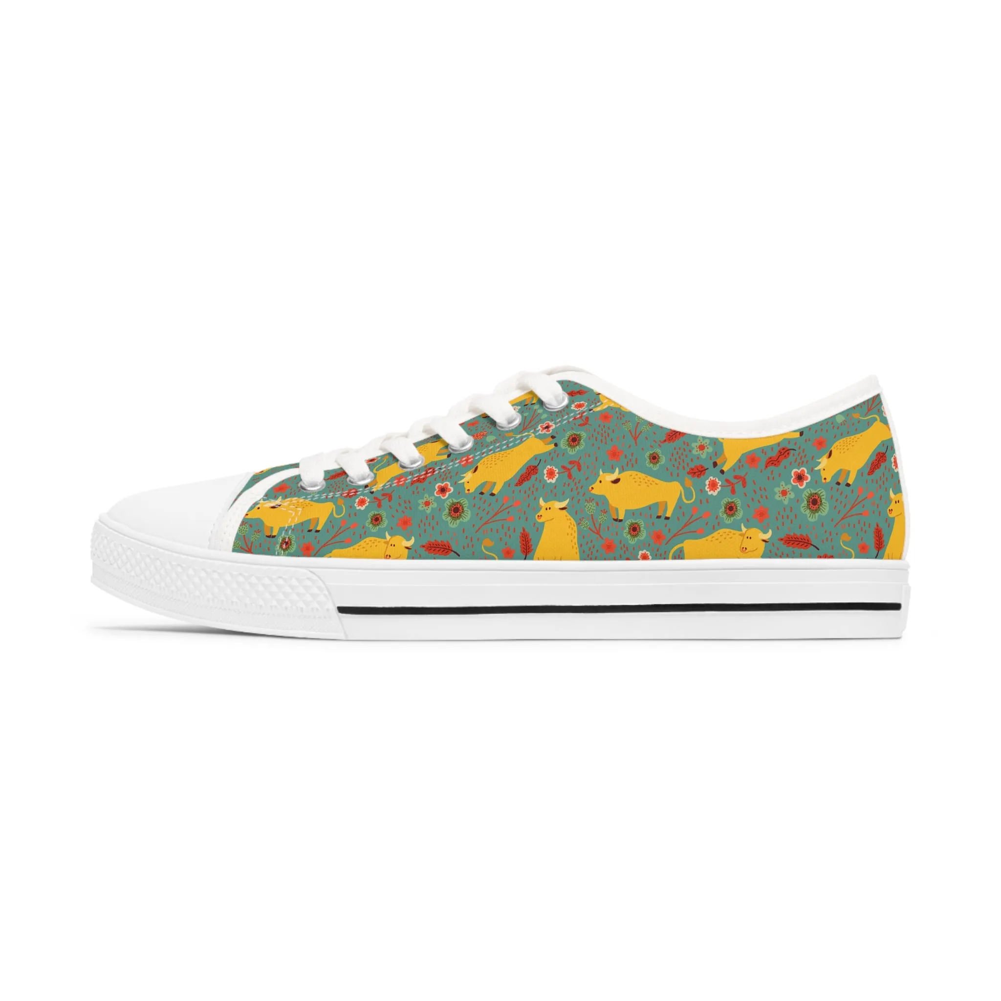 Chinese Yellow Cattle Women's Low Top Sneakers