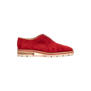 Christian Louboutin Red Suede Flat Shoe