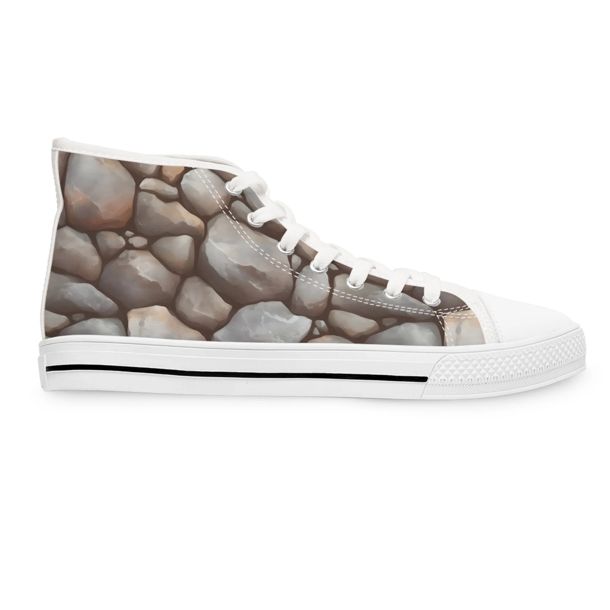 Cobble Stone Rock Women's High Top Sneakers