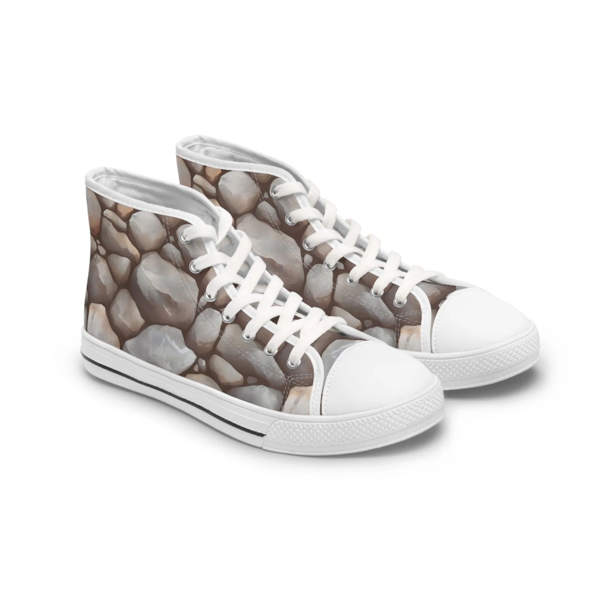 Cobble Stone Rock Women's High Top Sneakers