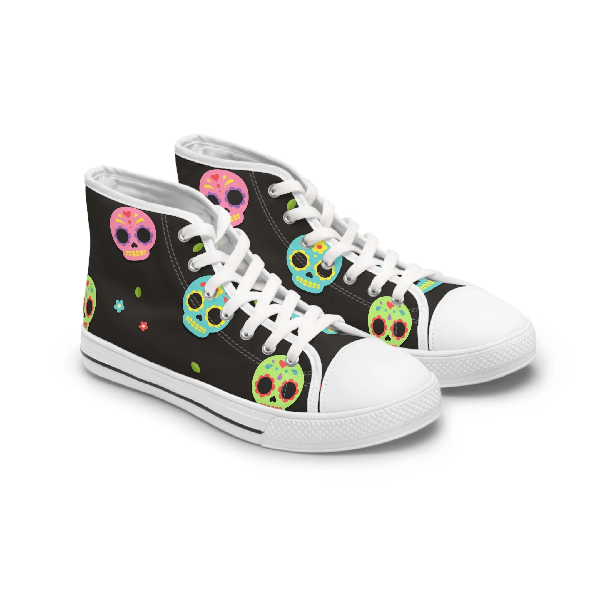 Colored Skeleton Heads Women's High Top Sneakers