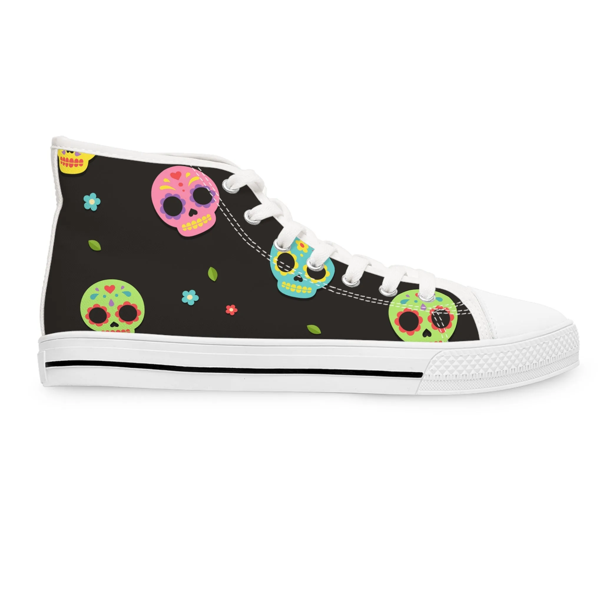 Colored Skeleton Heads Women's High Top Sneakers