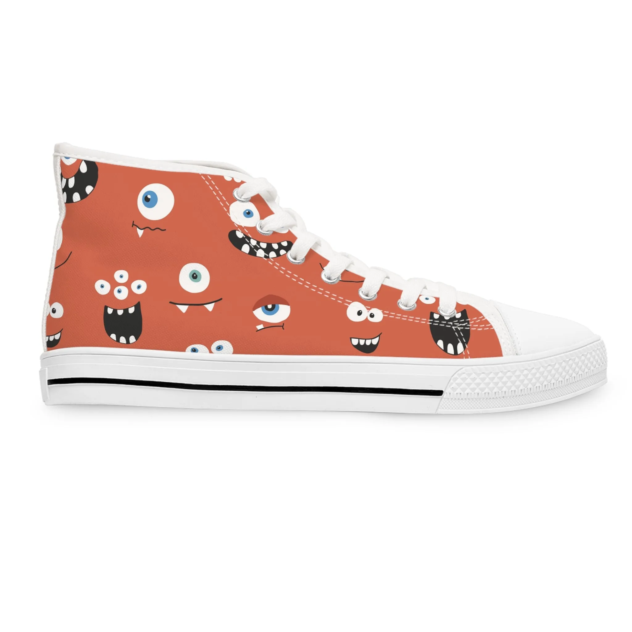 Cute Monster Faces Women's High Top Sneakers