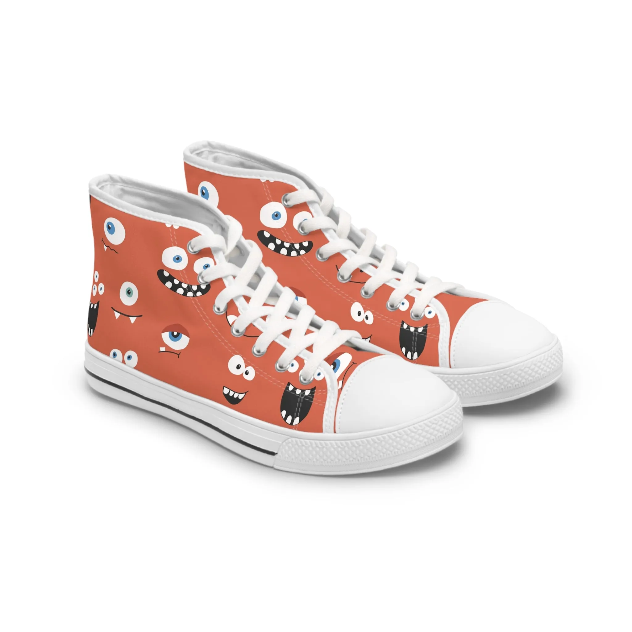 Cute Monster Faces Women's High Top Sneakers