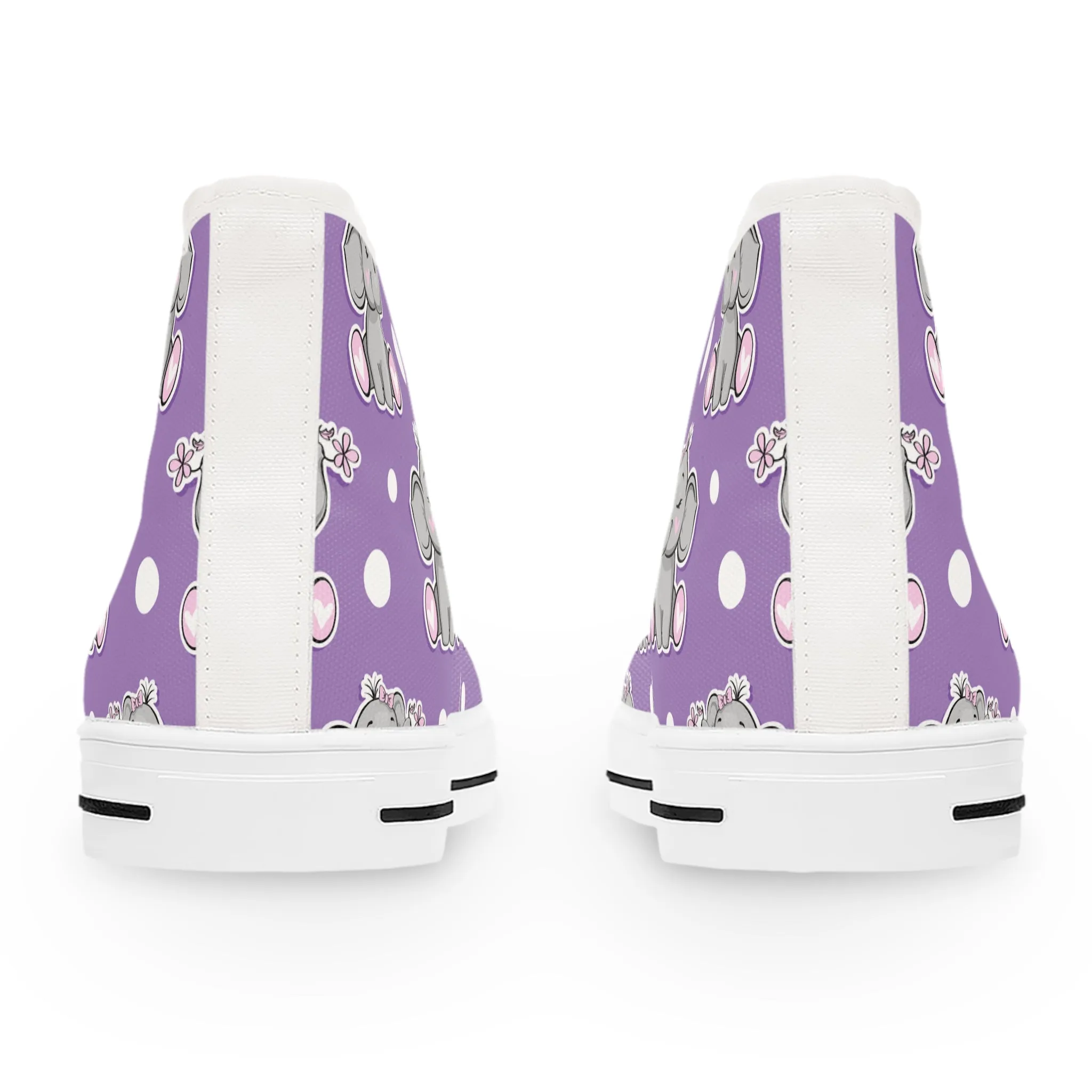 Cute Purple Elephants Women's High Top Sneakers