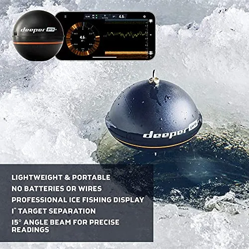 Deeper PRO  Smart Sonar Castable and Portable WiFi Fish Finder with Gps for Kayaks and Boats on Shore Ice Fishing Fish Finder