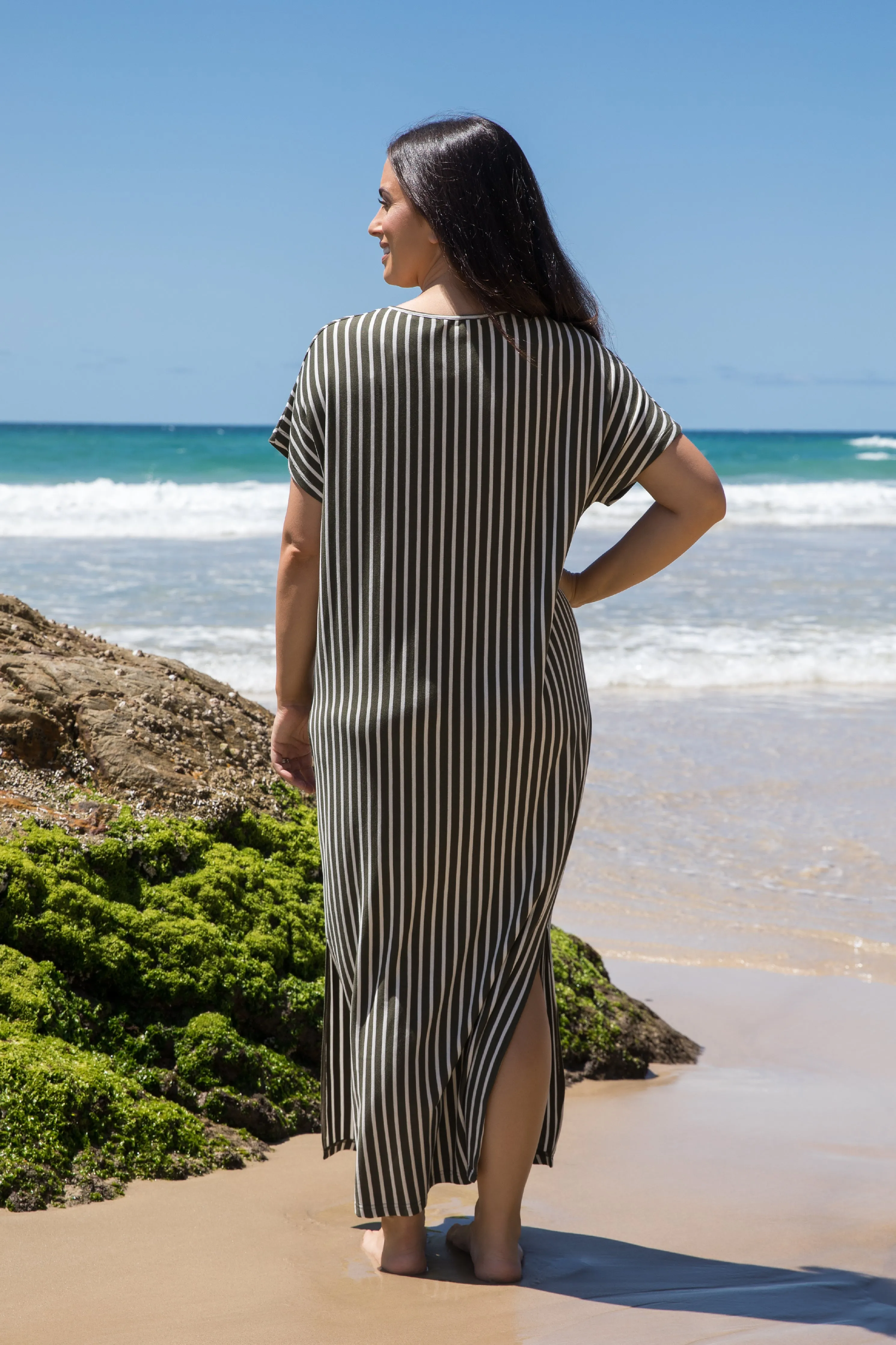 Destiny Dress | Green Stripe | FINAL SALE