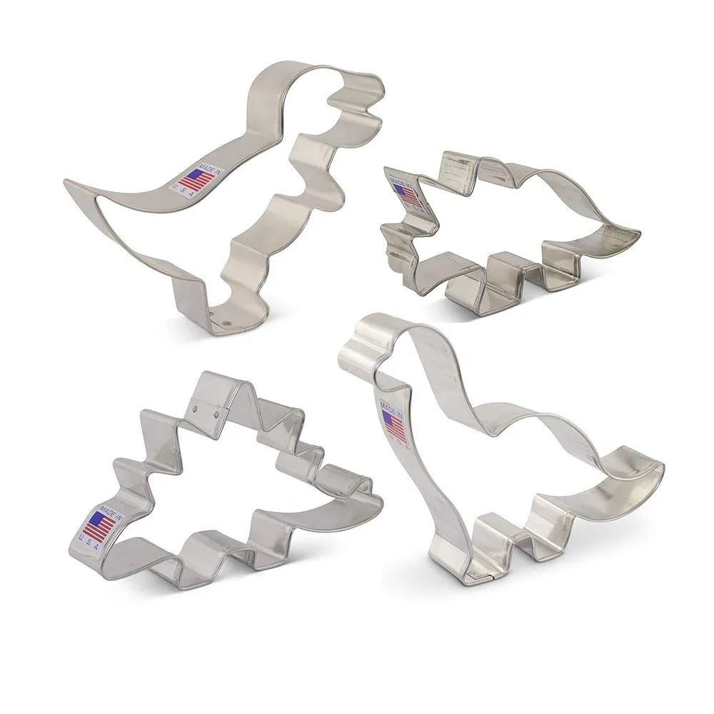 Dinosaur Cookie Cutter Set - 4 Piece -Tin Plated Steel