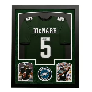 Donovan McNabb Signed Green Custom Suede Matte Framed Football Jersey